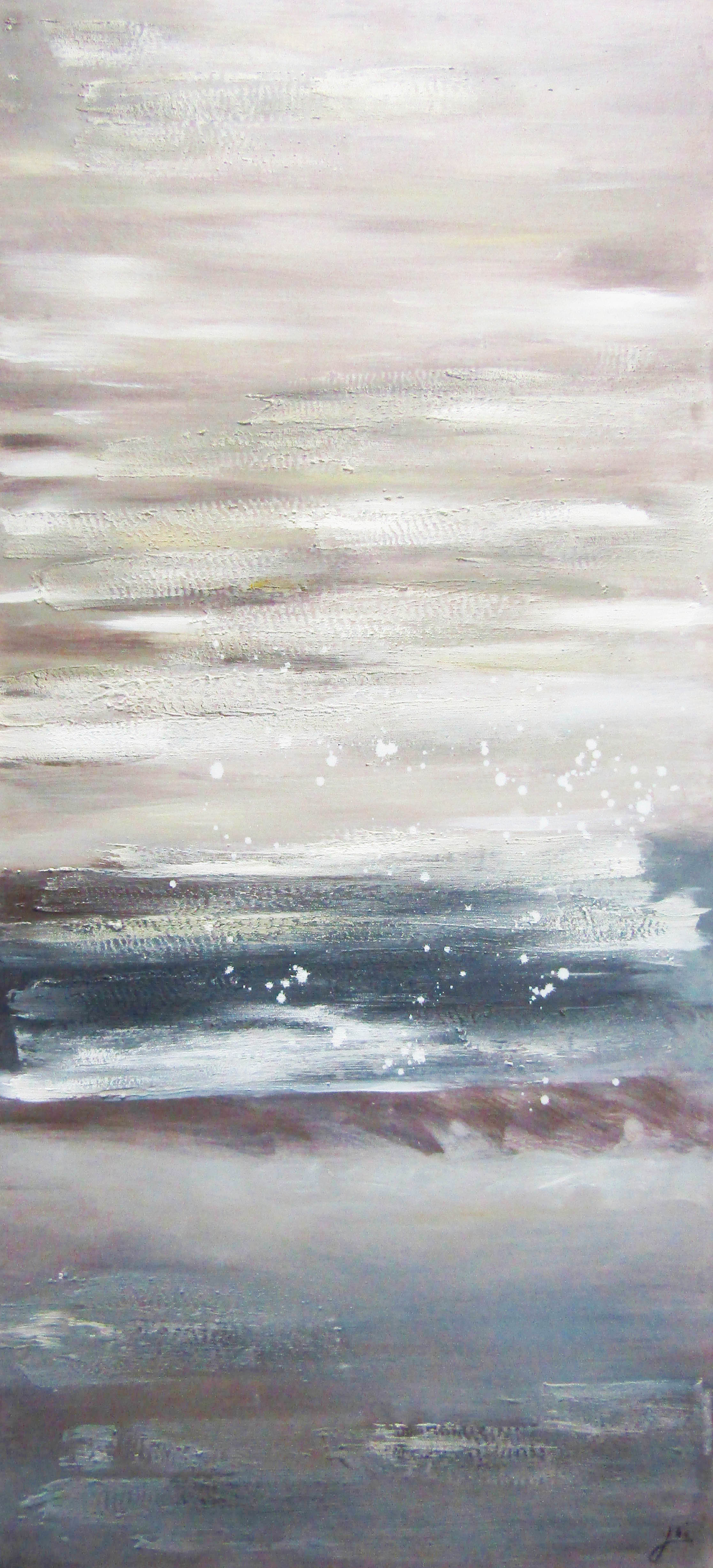 PXYW686 Wall décor art oil on canvas abstract blue grey tones